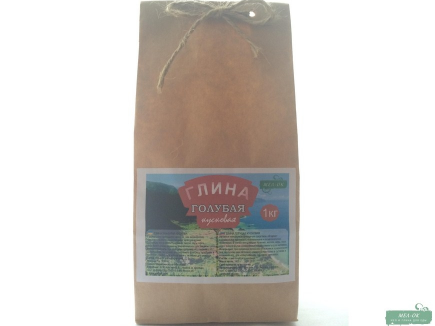 Глина Голубая кусковая, пакет 1 кг