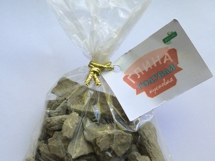 Глина Голубая кусковая, пробник 100 г
