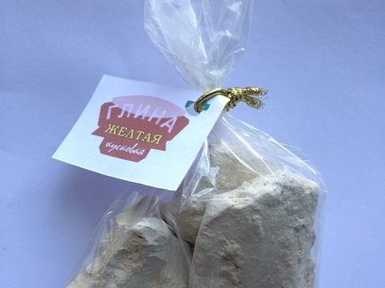 Глина Желтая кусковая, пробник 100 г