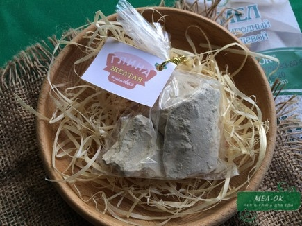 Глина Желтая кусковая, пробник 100 г