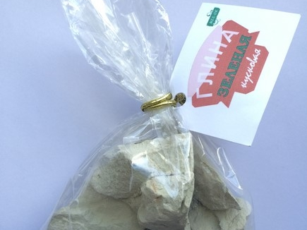 Глина Зеленая кусковая, пробник 100 г